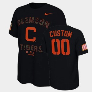 #00 Custom Tiger Town Black Men's T-Shirt Veterans Day 2021 America Flag College Football 578831-327