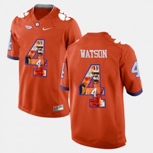 #4 DeShaun Watson CLEM Orange Men's Jersey Pictorial Fashion 904634-814