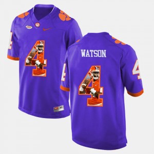 #4 DeShaun Watson Clemson Purple Men Jersey Pictorial Fashion 599742-334