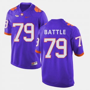 #79 Isaiah Battle Tiger Town Purple Mens Jersey College Football 454696-493