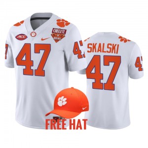 #47 James Skalski Clemson Tigers White Men's Jersey 2021 Cheez-It Bowl Free Hat College Football 833711-246