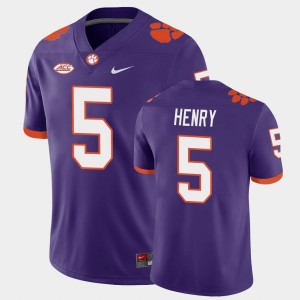 #5 K.J. Henry Clemson Tigers Purple Men's Jersey Game 233131-344