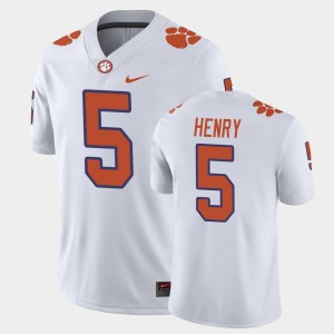 #5 K.J. Henry Tigers White Men's Jersey Game 355099-658