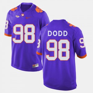 #98 Kevin Dodd Clemson University Purple Men's Jersey College Football 521494-237