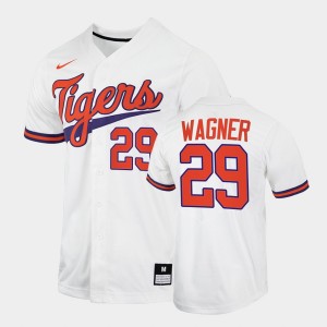 #29 Max Wagner CLEM White Mens Jersey 2022 College Baseball 398639-912