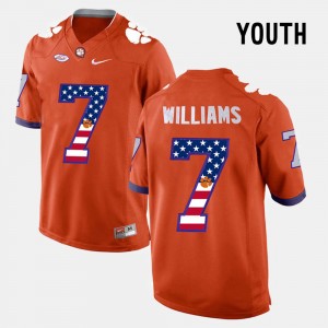 #7 Mike Williams Tigers Orange Youth Jersey US Flag Fashion 601506-729