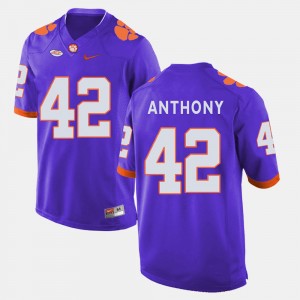 #42 Stephone Anthony Clemson University Purple Men Jersey College Football 874967-164