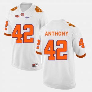 #42 Stephone Anthony Tiger Town White Men's Jersey College Football 831169-515