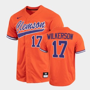 #17 Stevie Wilkerson Tiger Town Orange Mens Jersey Full-Button College Baseball 776109-947