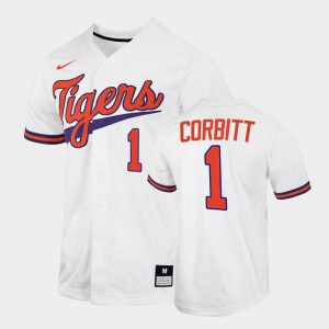 #1 Tyler Corbitt Tiger Town White Men's Jersey 2022 College Baseball 167286-985