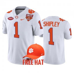 #1 Will Shipley Clemson University White Men's Jersey 2021 Cheez-It Bowl Free Hat College Football 304501-587