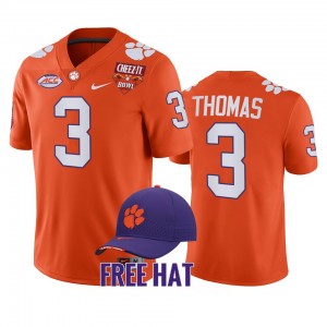 #3 Xavier Thomas Tigers Orange Mens Jersey 2021 Cheez-It Bowl CFP College Football 185889-255