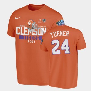 #24 Nolan Turner CLEM Orange Mens T-Shirt 2021 Sugar Bowl 503726-895