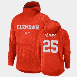 #25 Aamir Simms Clemson Tigers Orange Mens Hoodie Pullover Team Logo Basketball Spotlight 513281-340