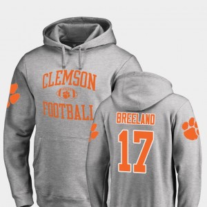 #17 Bashaud Breeland Tiger Town Ash Men's Hoodie College Football Neutral Zone 790782-454