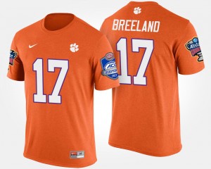 #17 Bashaud Breeland CLEM Orange Mens T-Shirt Atlantic Coast Conference Sugar Bowl Bowl Game 330903-479