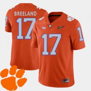#17 Bashaud Breeland Clemson University Orange Men's Jersey 2018 ACC College Football 535323-399