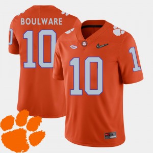 #10 Ben Boulware Clemson University Orange Mens Jersey 2018 ACC College Football 484121-739