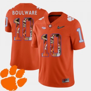 #10 Ben Boulware Tiger Town Orange Mens Jersey Football Pictorial Fashion 901981-678