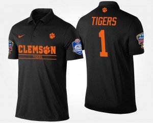 #1 Clemson Black Men's Polo No.1 Atlantic Coast Conference Sugar Bowl Name and Number Bowl Game 881624-372