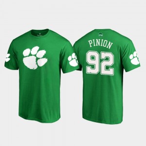 #92 Bradley Pinion CU Kelly Green Men T-Shirt White Logo St. Patrick's Day 124872-269