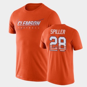 #28 C.J. Spiller CLEM Orange Men's T-Shirt Facility Performance 598702-681