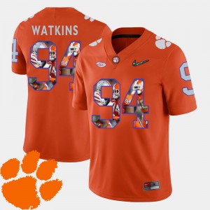 #94 Carlos Watkins Tiger Town Orange Men's Jersey Football Pictorial Fashion 346819-551