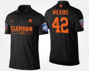 #42 Christian Wilkins CU Black Men's Polo Atlantic Coast Conference Sugar Bowl Name and Number Bowl Game 205098-525