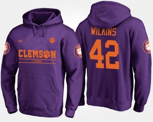 #42 Christian Wilkins Clemson Purple Men Hoodie Name and Number 437752-905