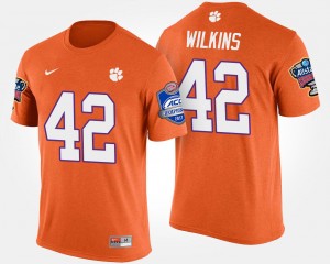 #42 Christian Wilkins Tiger Town Orange Men T-Shirt Atlantic Coast Conference Sugar Bowl Bowl Game 632992-468