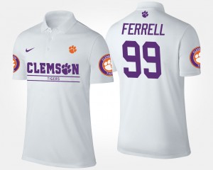 #99 Clelin Ferrell CLEM White Mens Polo Name and Number 299750-235