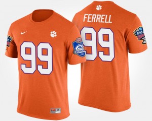 #99 Clelin Ferrell Clemson Orange Men's T-Shirt Atlantic Coast Conference Sugar Bowl Bowl Game 261313-615
