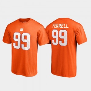 #99 Clelin Ferrell Clemson Tigers Orange Men T-Shirt Name & Number College Legends 595621-225