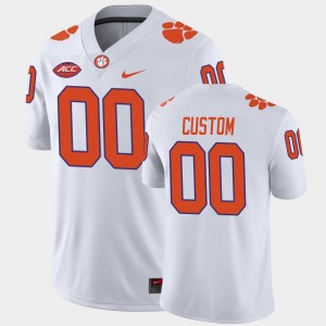 #00 Custom CLEM White Men Jersey Away Game College Football 903879-154