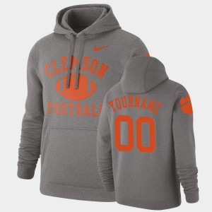 #00 Custom Tiger Town Heathered Gray Men Hoodie Pullover Retro Football 103005-652