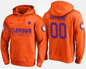 #00 Custom Tiger Town Orange Mens Hoodie Name and Number 658517-340