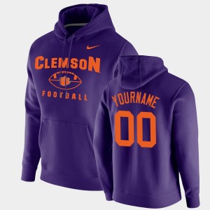 #00 Custom Clemson University Purple Men's Hoodie Football Pullover Oopty Oop 979237-256