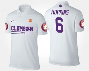 #6 DeAndre Hopkins Clemson Tigers White Men's Polo Name and Number 580941-129