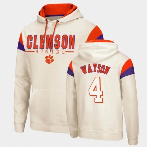 #4 Deshaun Watson Tiger Town Cream Men Hoodie Pullover Fortress 184396-744