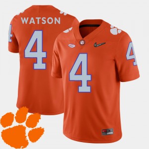 #4 DeShaun Watson Clemson Orange Men Jersey 2018 ACC College Football 551431-282