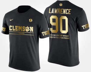 #90 Dexter Lawrence Tiger Town Black Mens T-Shirt Short Sleeve With Message Gold Limited 111901-589