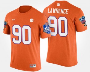 #90 Dexter Lawrence Clemson Tigers Orange Men T-Shirt Atlantic Coast Conference Sugar Bowl Bowl Game 888039-298