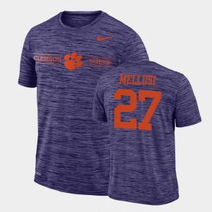 #27 Chez Mellusi Clemson Purple Men's T-Shirt Sideline Legend Performance GFX Velocity 938586-678