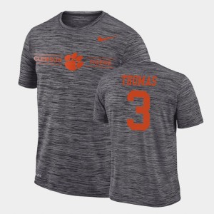 #3 Xavier Thomas Clemson University Gray Men T-Shirt Sideline Legend Performance GFX Velocity 643789-746
