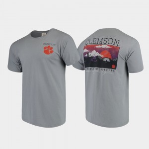 CLEM Gray Men's T-Shirt Comfort Colors Campus Scenery 241247-579