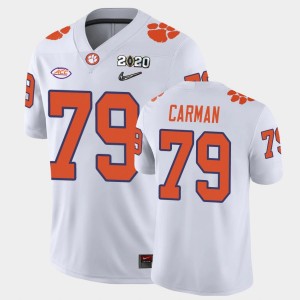 #79 Jackson Carman Clemson University White Men Jersey 2020 Playoff Game College Football 432030-172