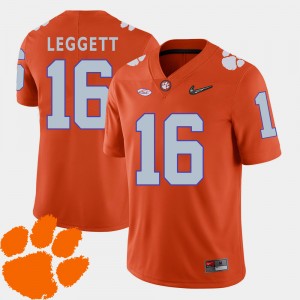 #16 Jordan Leggett Clemson Tigers Orange Mens Jersey 2018 ACC College Football 538128-281