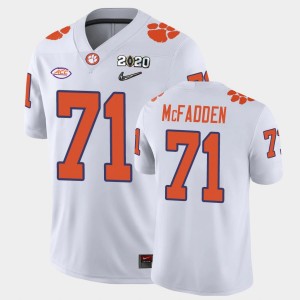 #71 Jordan McFadden CLEM White Mens Jersey 2020 Playoff Game College Football 853476-375