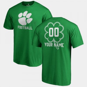 #00 Custom Clemson Kelly Green Men T-Shirt Big & Tall Dubliner St. Patrick's Day 183134-823