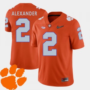#2 Mackensie Alexander Clemson University Orange Men Jersey 2018 ACC College Football 501147-665